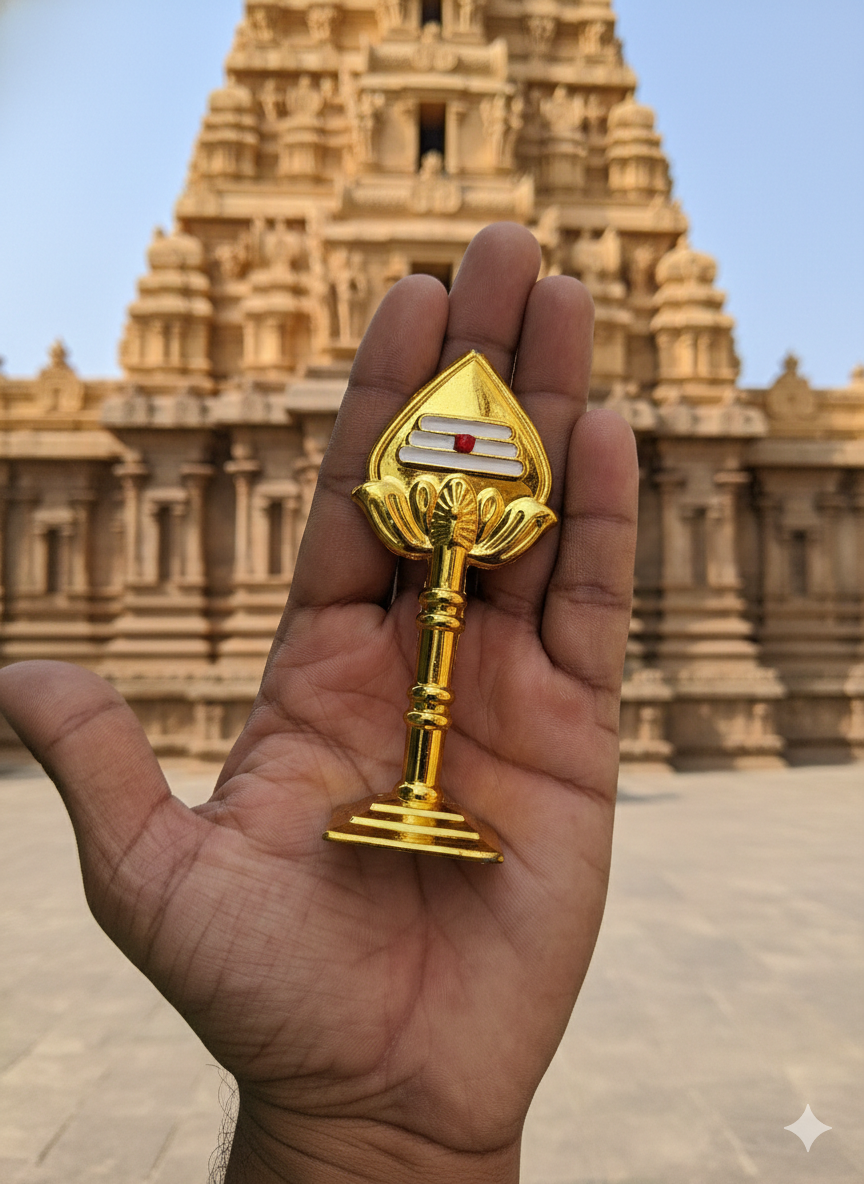Metal Vel 4 Inch – Gold Finish | Lord Murugan Vel for Pooja, Home & Car Dashboard