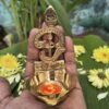 Brass Om Vilakku 4 Inch | Small Pure Brass Pooja Lamp for Murugan Pooja & Positive Energy