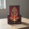 Annapoorani Vilakku Madam 6×4 Inch | Wall Mounted Lamp Shelf for Kitchen & Pooja Room | Hooks Included