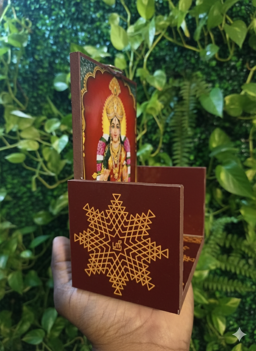 Annapoorani Vilakku Madam 6×4 Inch | Wall Mounted Lamp Shelf for Kitchen & Pooja Room | Hooks Included - Image 4