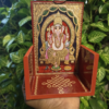 Vinayakar Vilakku Madam 6×4 Inch | Tanjore Painting Design | Wall Mounted Pooja Lamp Shelf | Hooks Included