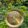Brass Om Saravana Bhava Plate 8 Inch | Murugan Pooja Brass Plate for Aarumuga & Om Vilakku