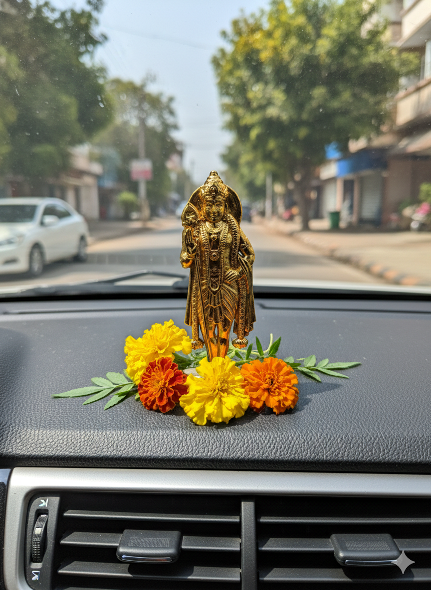 Metal Murugan Idol – Front & Back Same Model | Gold Finish Murugan (4 Inch) for Pooja, Car Dashboard & Return Gifts - Image 2