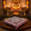 Wooden Om Saravana Bhava Manai 6x6 Inch,Brown colour – Pooja Base for Om Vilakku, Arumuga Vilakku & Murugan Idols