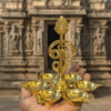 Brass Om With Vel Aarumuga Vilakku 5 Inch | Murugan Pooja Brass Lamp | 230 Grams
