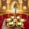Brass Vel Aarumuga Vilakku 5 Inch | Murugan Pooja Brass Lamp | 220 Grams