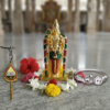 Murugan 4 Inch Metal Idol Combo – Stone Work Murugan Idol + Vel Mail Kappu + Metal Vel Keychain