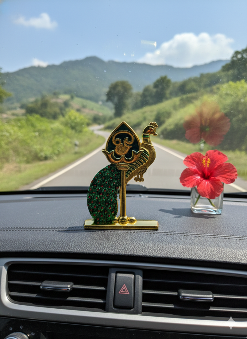 Vel Mayil Ringe Divine Metal Vel Mayil with Om Peacock Design – Gold Finish Murugan Vel ...