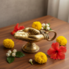 Brass Hand Vilakku 350g – Two Hand Diya for Aarthi & Pooja (3 Inch Height)