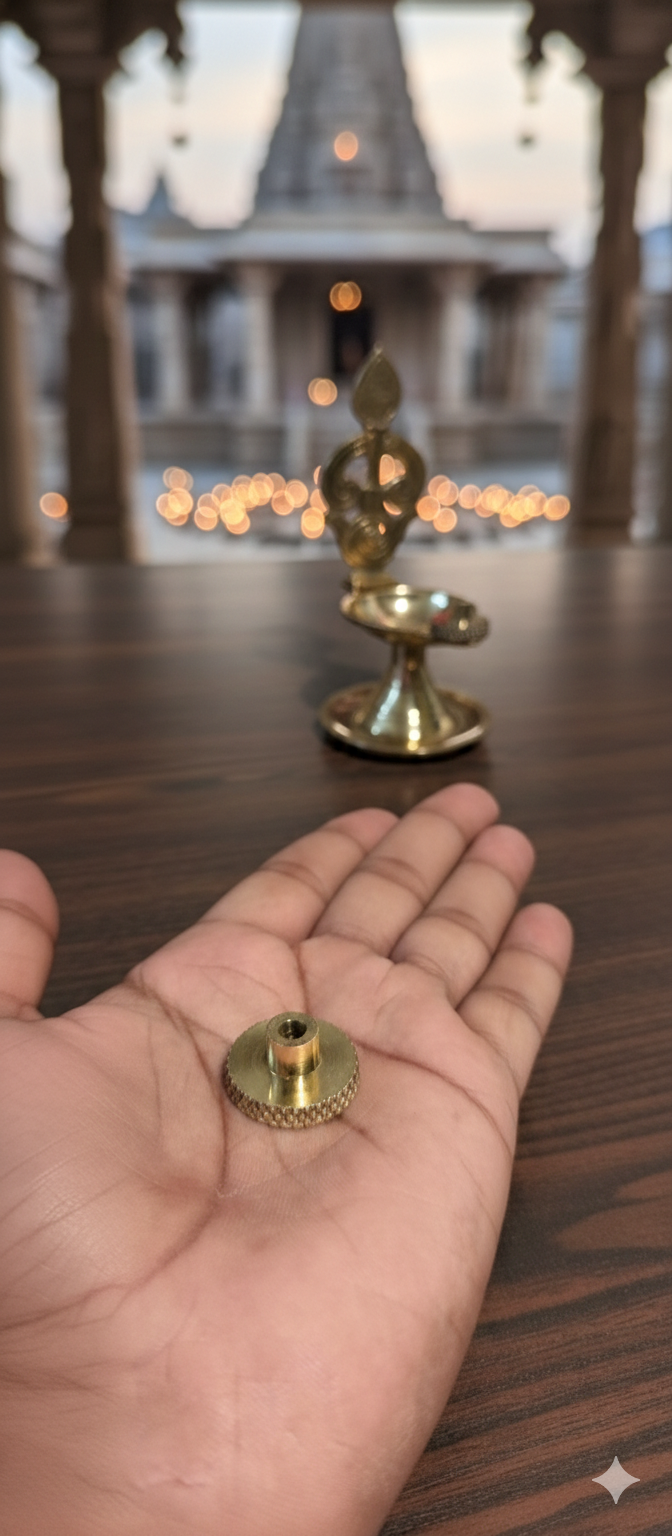 Brass Thiri Holder Small Size | No Oil Leakage Diya Wick Holder |Single piece ₹49Only
