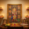 Thiruchendur Murugan with Aarupadai Murugan Photo Frame 20×14 Inch – Premium Gold Finish Murugan Wall Frame