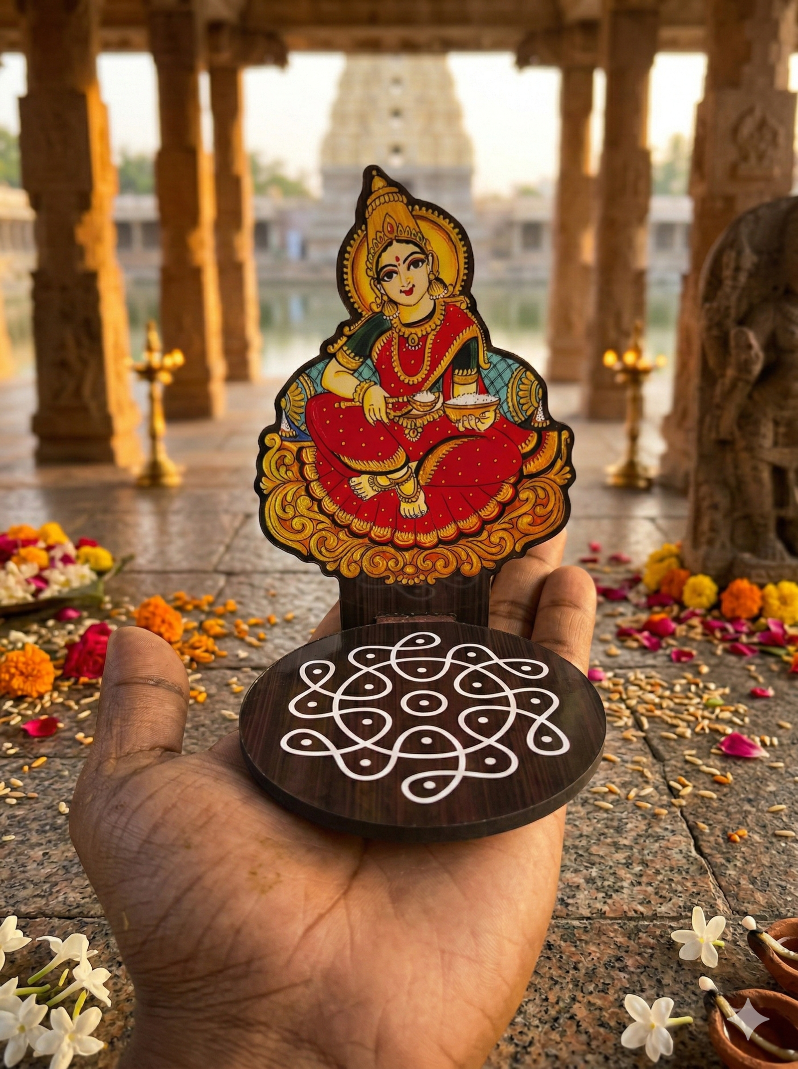 Annapoorani Diya Stand – Prosperity & Food Blessings | Pooja Room Decor & RETURN GIFTS