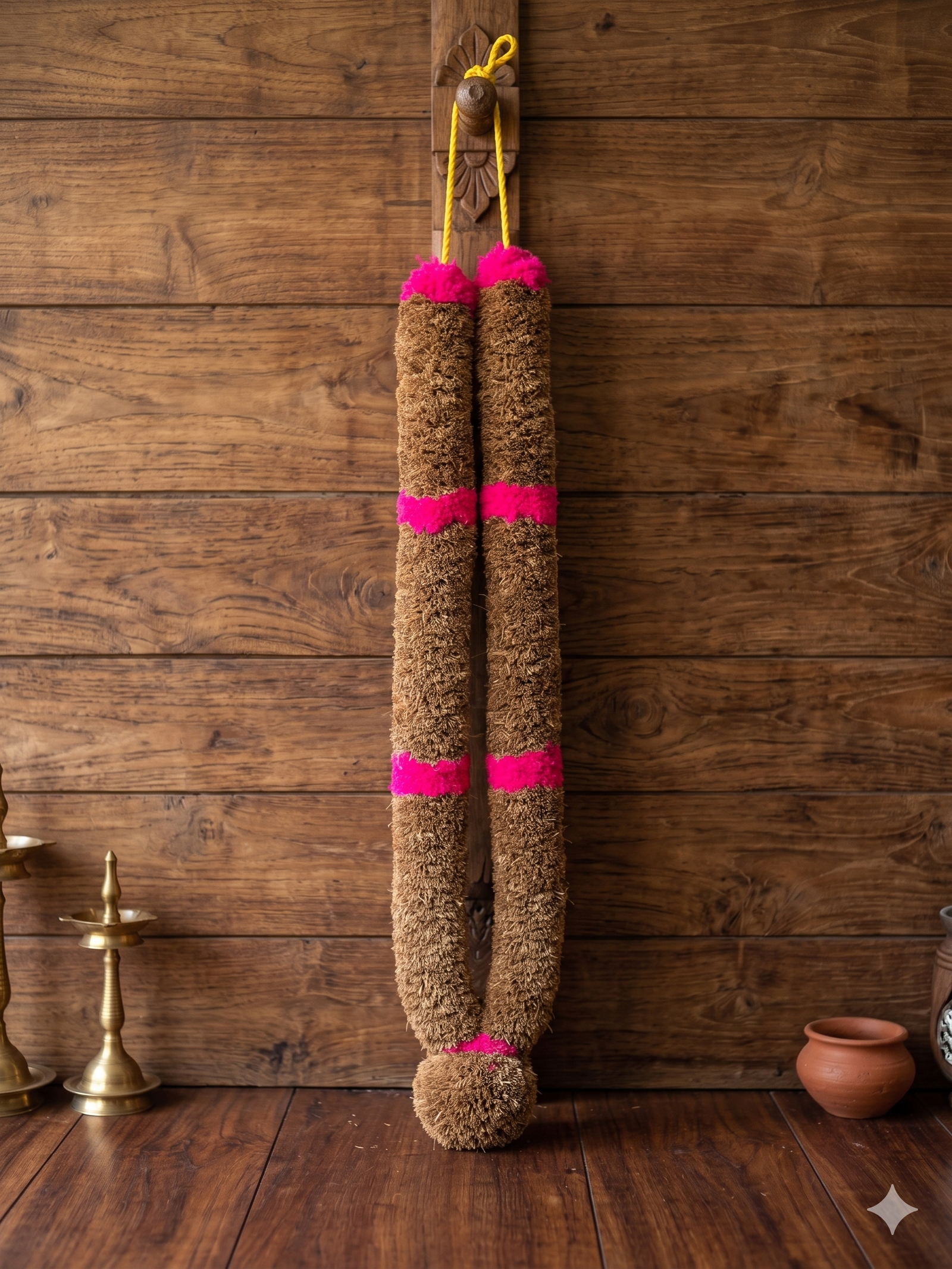 Vettiver Mala 3 Feet – Natural Fragrant Vetiver Garland for Above 4 Feet Idols & Large Photo Frames