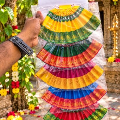 Amman Dress No.5 – Pack of 10 Pieces | Colourful Idol Dress for 7–10 Inch Amman Idols | Premium Quality