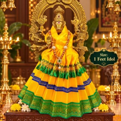 Amman Dress No.6 – Pack of 5 Pieces | Premium Idol Dress for 10–16 Inch Amman Idols | Assorted Colours