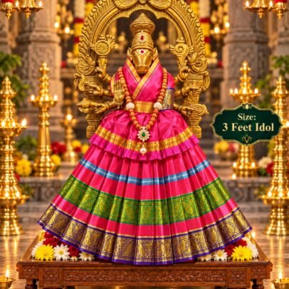 Amman Dress No.9 – Pack of 5 Pieces | Large Idol Dress for 28–38 Inch / 3 Feet Amman Idols | Premium Quality