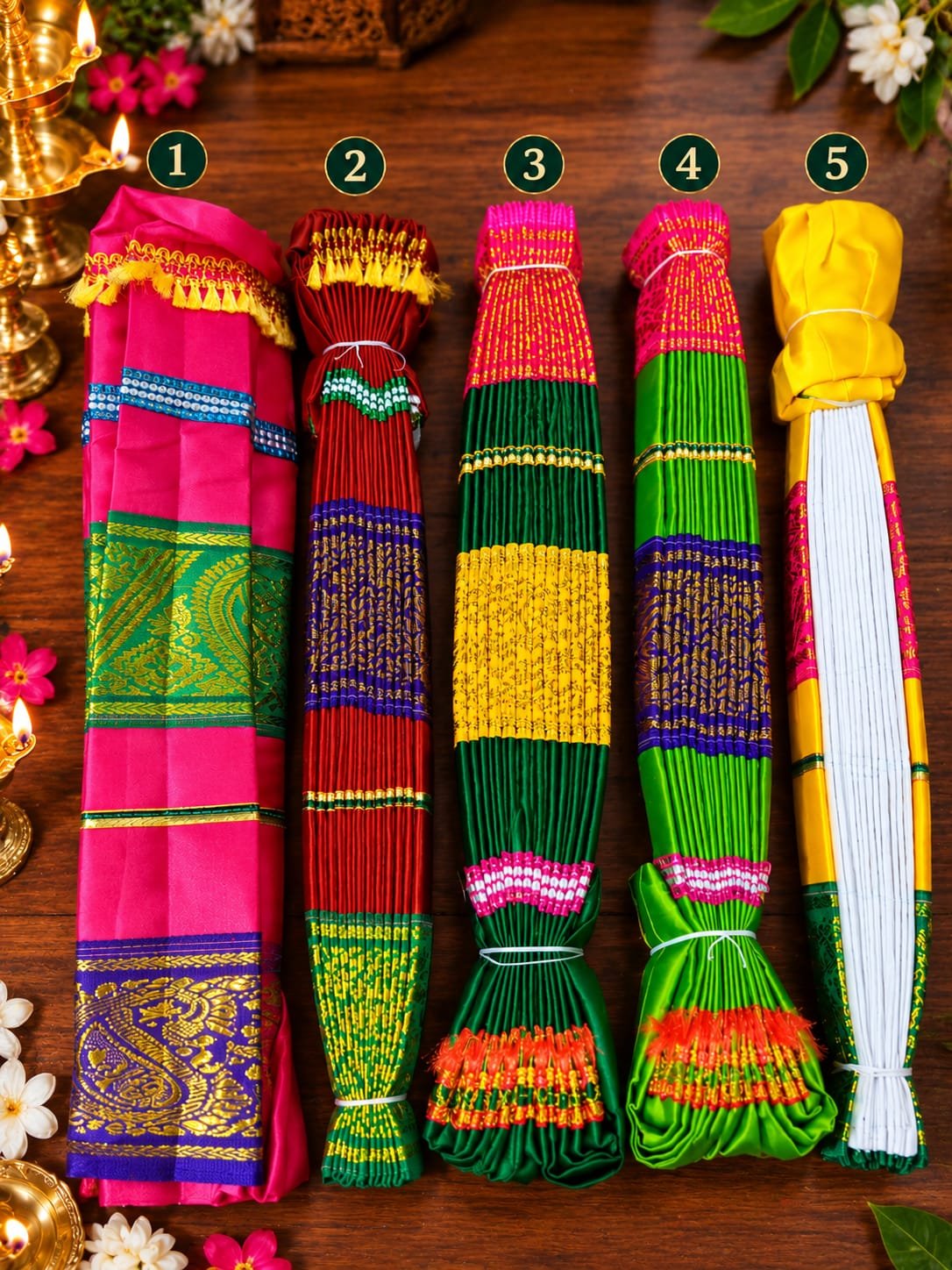 Amman Dress No.9 – Pack of 5 Pieces | Large Idol Dress for 28–38 Inch / 3 Feet Amman Idols | Premium Quality - Image 2