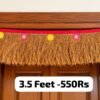 Natural Vettiver Thoranam 3.5 Feet (42 Inches) | Premium Quality Vetiver Door Hanging for Wooden Nilai | Traditional Main Door Decoration | Low Price – Geerush Toys